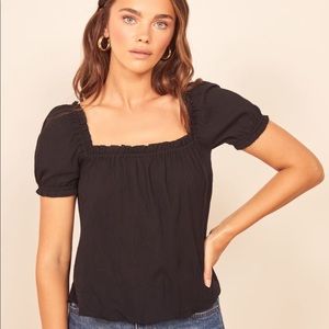 Reformation Jeans Evalyn Puff sleeve top